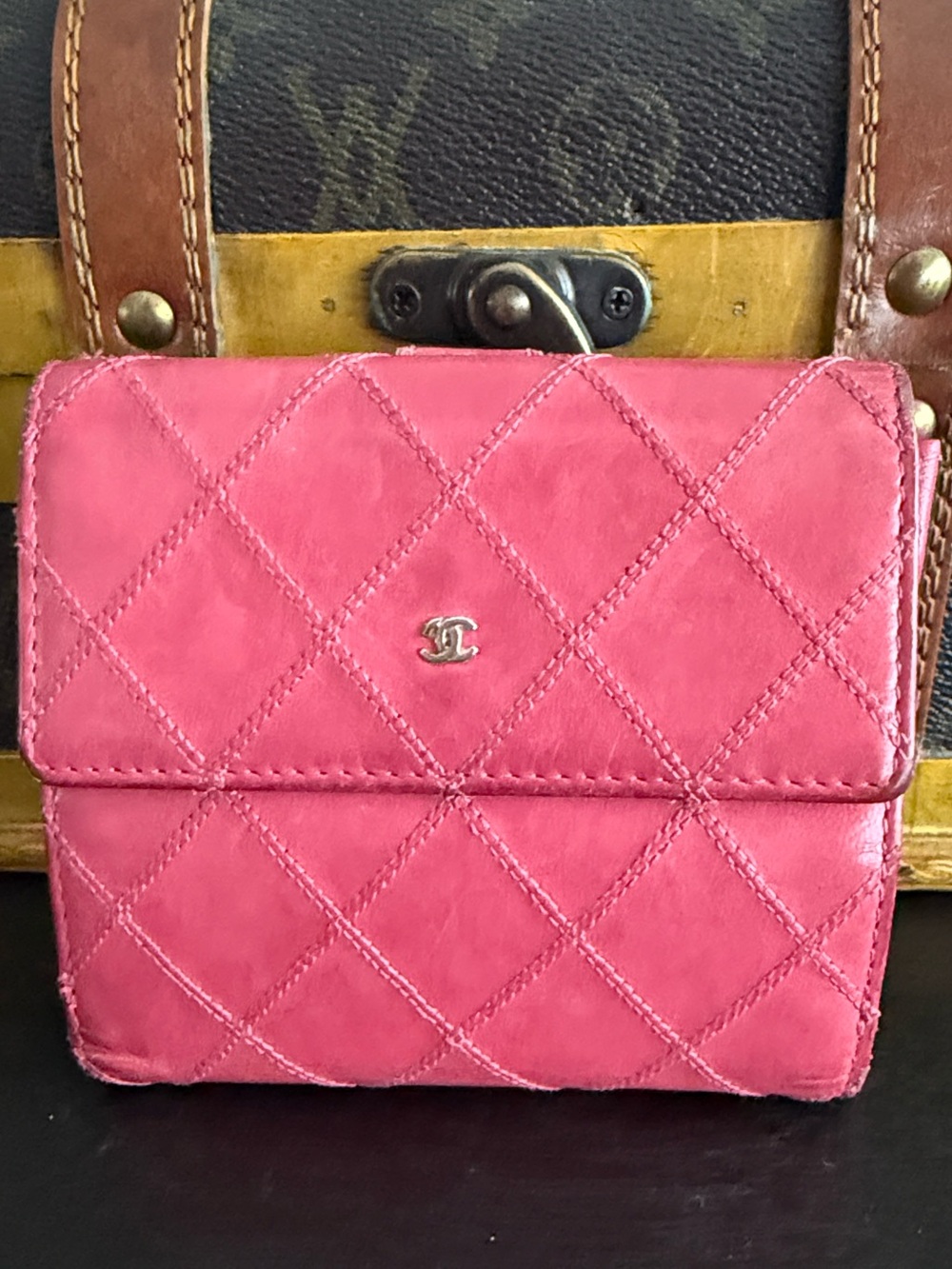 CHANEL Quilted Leather Wallet with CC Logo
